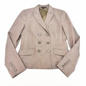 Theory Women's Brown 3-Button Structured Wool Blazer Jacket Size 6